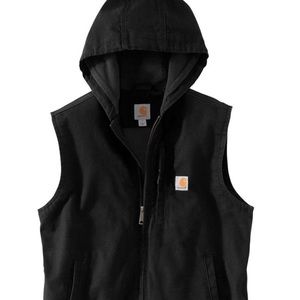 Carhartt Size L RELAXED FIT WASHED DUCK FLEECE-LINED HOODED VEST